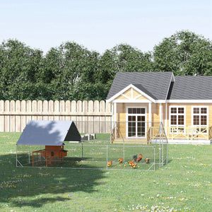 9.8' x 19.7' x 6.6' Chicken Coop Cage, Outdoor Hen House w/Cover & Lockable Door