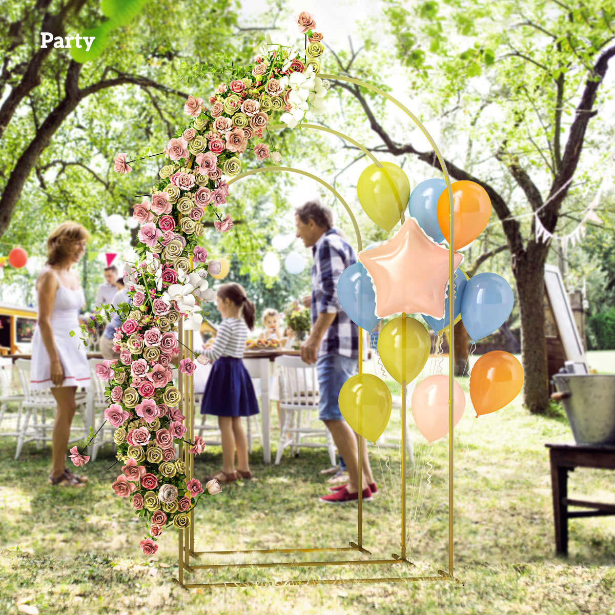 Wedding Arch, 7/6.5/6 ft Metal Balloon Arch Backdrop Stand Set of 3 for Birthday Party, Bridal Shower – view 6