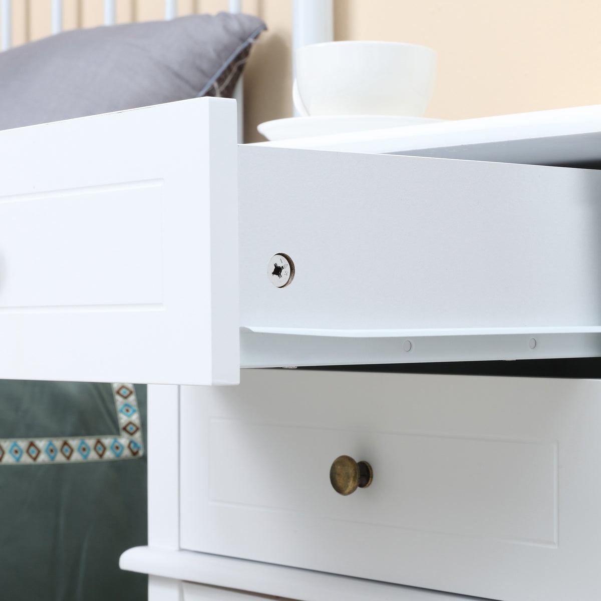 Modern Sofa Side Table, Accent End Table with Drawers and Storage Shelf – view 13