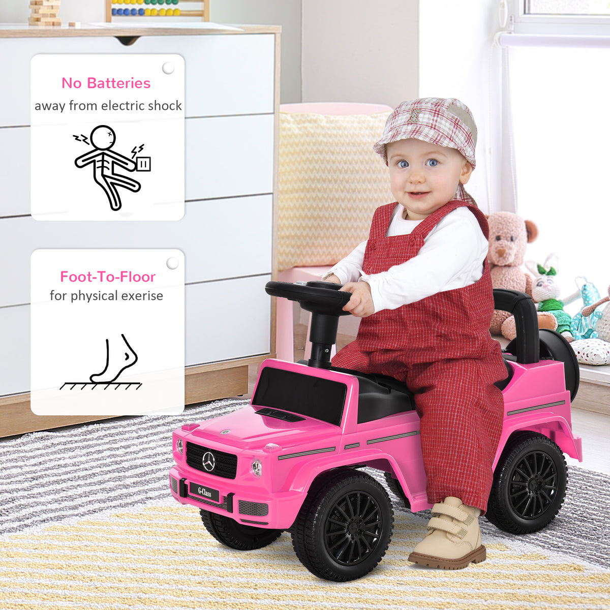 Aosom Compatible Baby Toddler Push Car Foot-to-Floor Ride-On Wheel Mercedes-Benz G350 Licensed