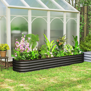 4.9 x 2 x 1ft Galvanized Raised Garden Bed Kit, Metal Planter Box with Safety Edging, Black – view 42