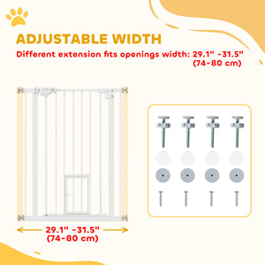 36" Easy Open Indoor Dog Gates for Doorways, House, Stair - White – view 3