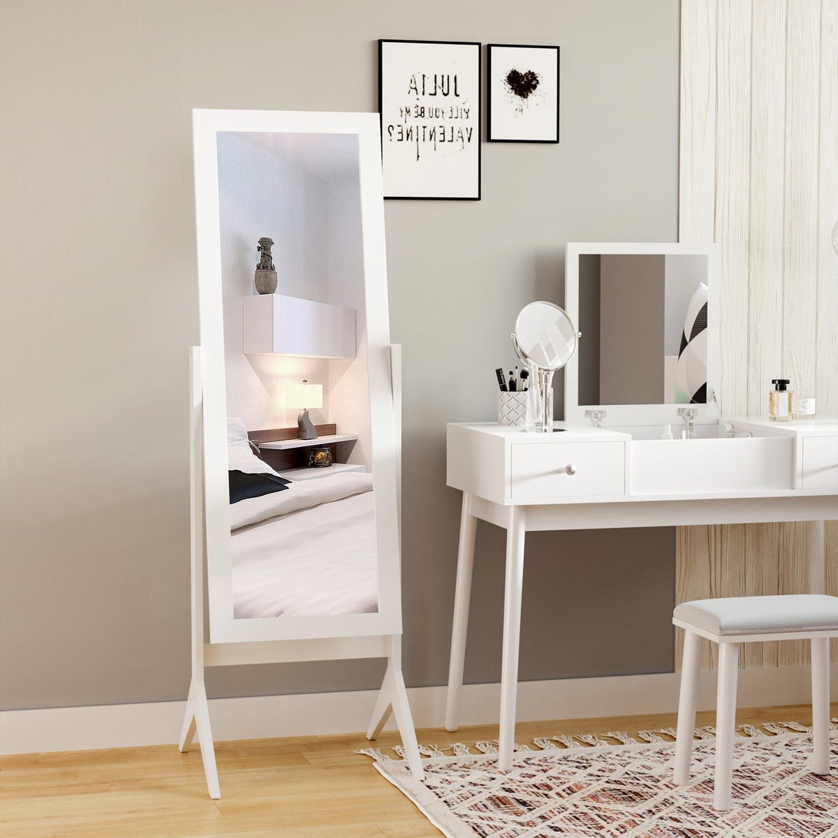 Full Length Mirror, Free Standing Full Body Mirror with Rectangular Frame – view 10