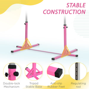 Professional Gymnastics Bar for Kids, Toddler Home Gymnastics Equipment with 13-level Adjustable Height – view 13