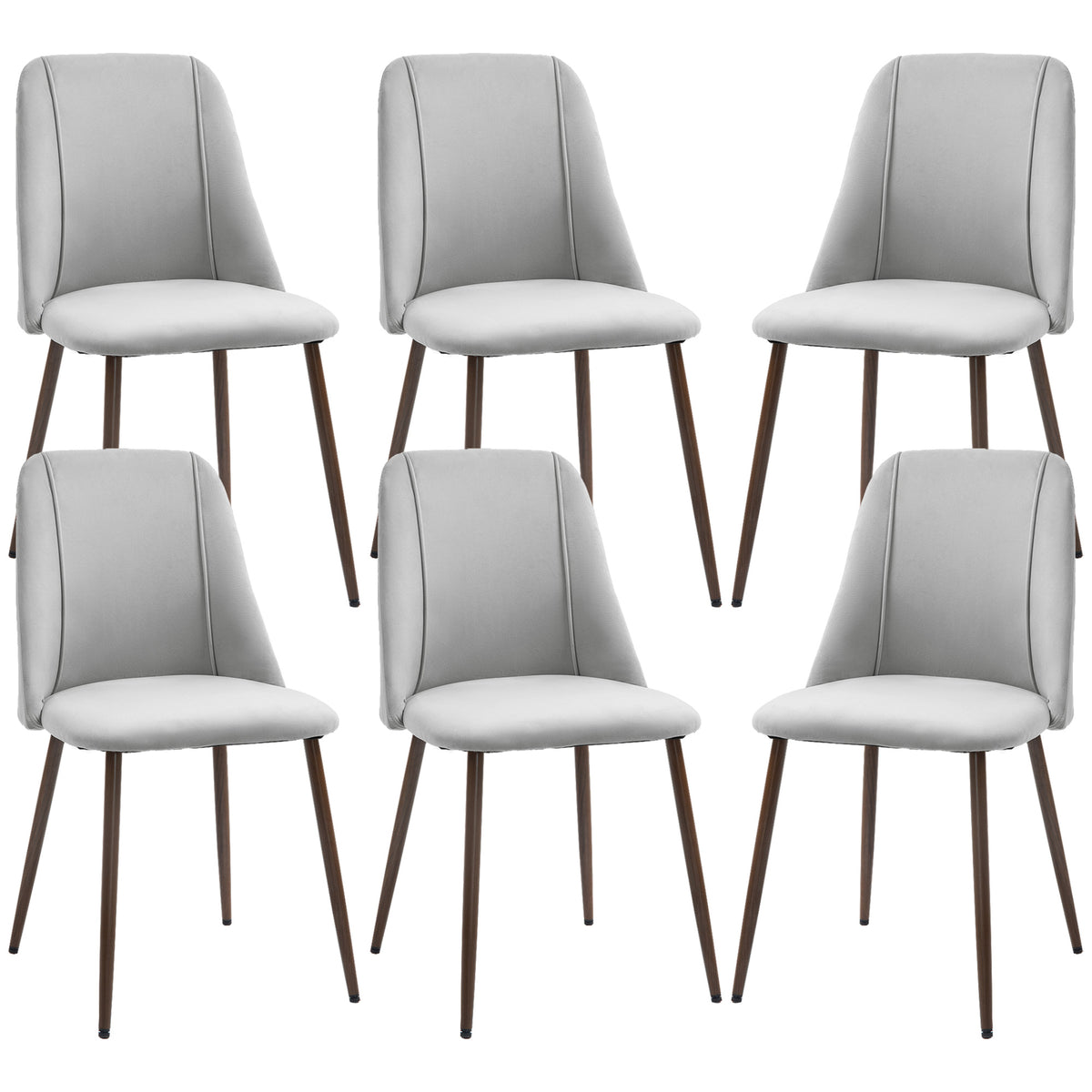 Upholstered Dining Chairs Set of 4, Velvet Accent Chair with Back and Wood-grain Steel Leg for Kitchen – view 7