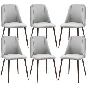 Upholstered Dining Chairs Set of 4, Velvet Accent Chair with Back and Wood-grain Steel Leg for Kitchen – view 7