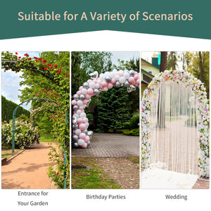 7.5ft Garden Metal Arch Outdoor Walkway Arbor for Decorative Climbing Vine Plants Party Wedding Ceremony Decoration Accessories Black