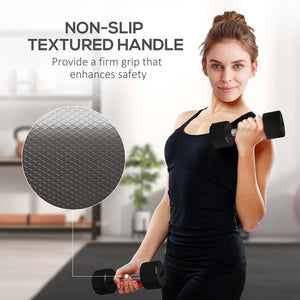 Soozier 2 x 10lbs Dumbbells Set with Non-Slip Grip, Rubber Covered Weights for Men Women Home Gym Workout