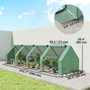 Portable Mini Greenhouse Tunnel Growing Tent Plants Flower Warm House w/ Zippered Roll-up Doors, Clear – view 19