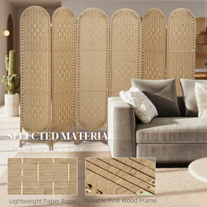 Bohemian Privacy Screen, Folding Room Divider with 3 Panels and Arched Top for Bedroom Living Room Office – view 40