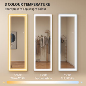 LED Mirror with Dimmable and 3 Colour Lights, 64" x 21" Rectangular Floor Mirror for Bedroom Living Room – view 3