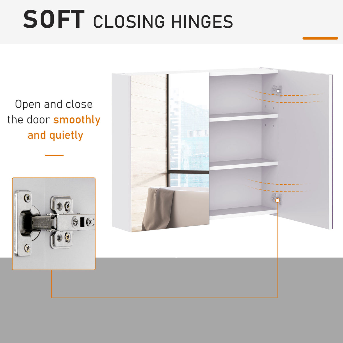 Wall Mount Medicine Cabinet with Mirror, Bathroom Mirror Cabinet Storage Organizer with Adjustable Shelf – view 11