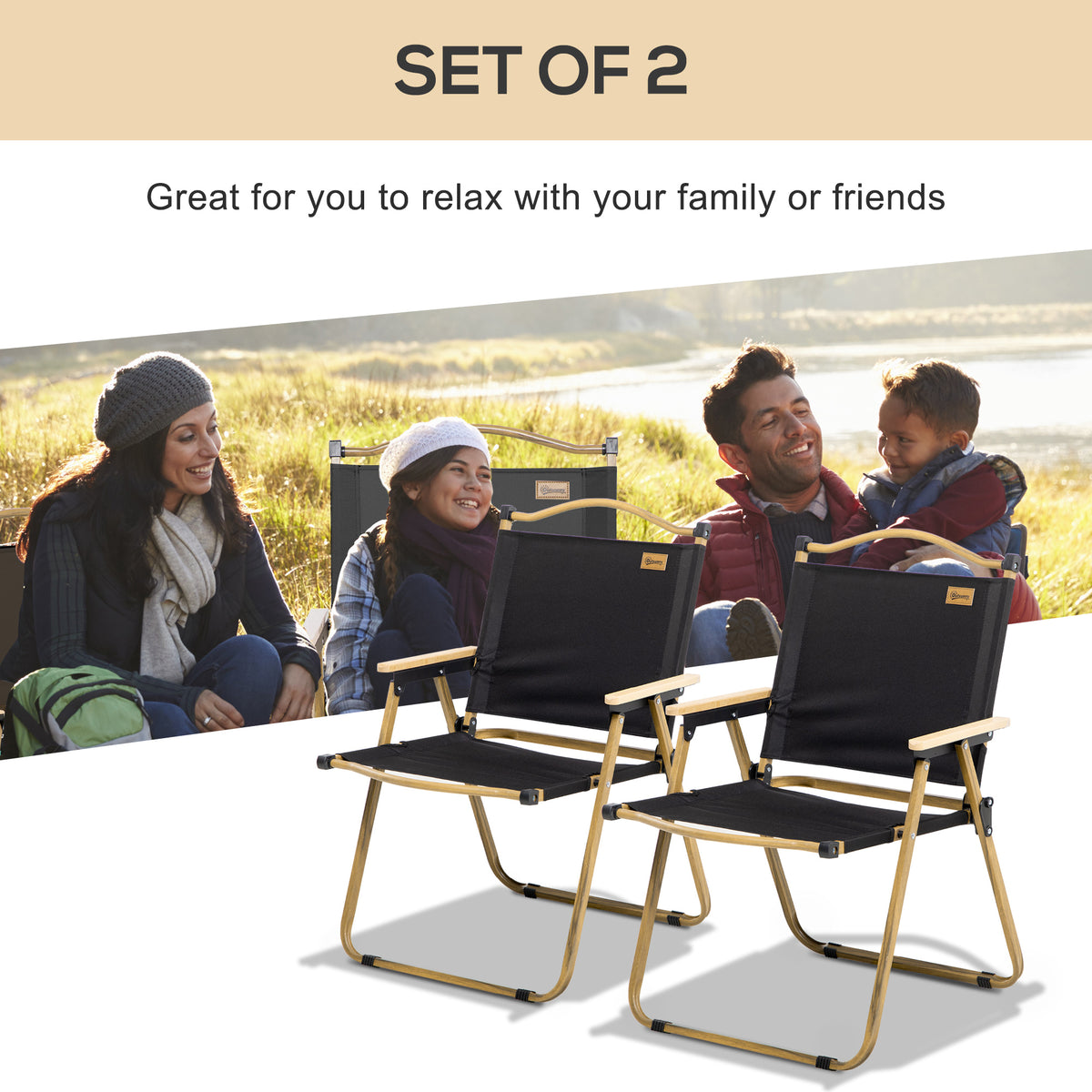 Camping Chair, Lightweight Folding Chair, Portable Armchair, Excellent for Festivals, Fishing, Khaki – view 17