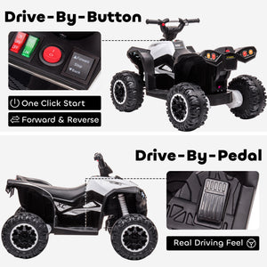 Aosom Kids 4 Wheeler Quad with Music, Headlights, High & Low Speed, Kids ATV for 3-5 Years Old Boys & Girl