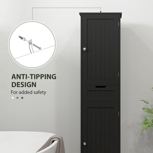 Freestanding Bathroom Cabinet with Drawer and 2 Doors, Tall Bathroom Cupboard for Kitchen, Study, Living Room