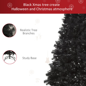 7ft Artificial Christmas Tree Holiday Home Indoor Decoration with Automatic Open, Black