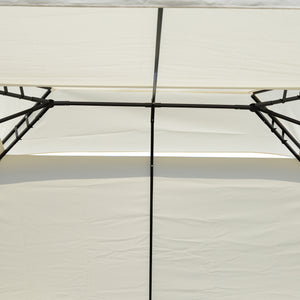 10x13ft Steel Gazebo Sun Shelter Patio Outdoor Party Event Canopy Vented Roof Cream White