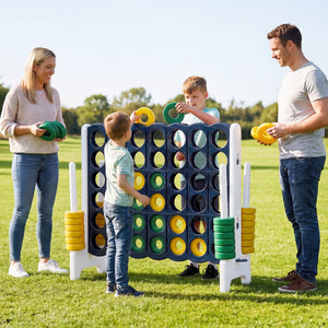 Jumbo 4-to-Score Game Set for Kids and Adults 3.5FT Tall by 4FT Wide Oversized Family Fun Game-Black view 2
