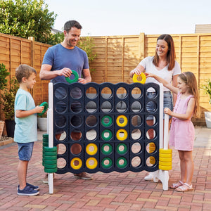 Jumbo 4-to-Score Game Set for Kids and Adults 3.5FT Tall by 4FT Wide Oversized Family Fun Game-Black view 3
