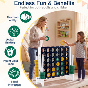 Jumbo 4-to-Score Game Set for Kids and Adults 3.5FT Tall by 4FT Wide Oversized Family Fun Game-Black view 8