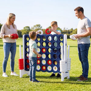 Jumbo 4-to-Score Game Set for Kids and Adults 3.5FT Tall by 4FT Wide Oversized Family Fun Game-White view 2