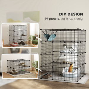 4 Tier DIY Cat Cage Indoor, Catio for 1-3 Cats with Hammock, 5 Doors, 3 Ramps, 3 Jumping Platforms – view 4