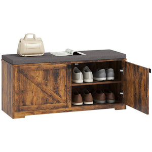 Shoe Storage Bench with Padded Seat, Entryway Bench Holds up to 352 lb, Shoe Organizer, 8 Pairs, Light Grey – view 15