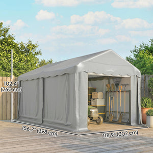 20' x 10' Portable Shed, Outdoor Storage Shed Tent with Roll-up Zipper Door and Removable Sidewalls – view 9