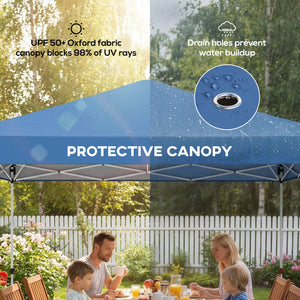 Pop Up Canopy Waterproof Canopy Tent with Carrying Bag for Parties Garden BBQs 9.8' x 9.8', Blue – view 5