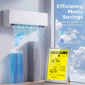 12000 BTU Mini Split Air Conditioner, 22 SEER2 115V Wifi Enabled Inverter AC Unit & Heat Pump Cools up to 750 Sq. Ft