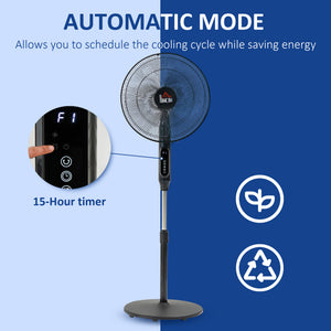 Standing Floor Fan with Remote Control, Stand Up Cooling Fan, Tall Pedestal Electric Fan for Home Bedroom – view 13