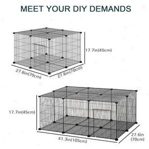 Small Animal Cage for Bunny, Guinea Pig, Chinchilla, Hedgehog, Portable Pet Enclosure with Door, 22 Panels