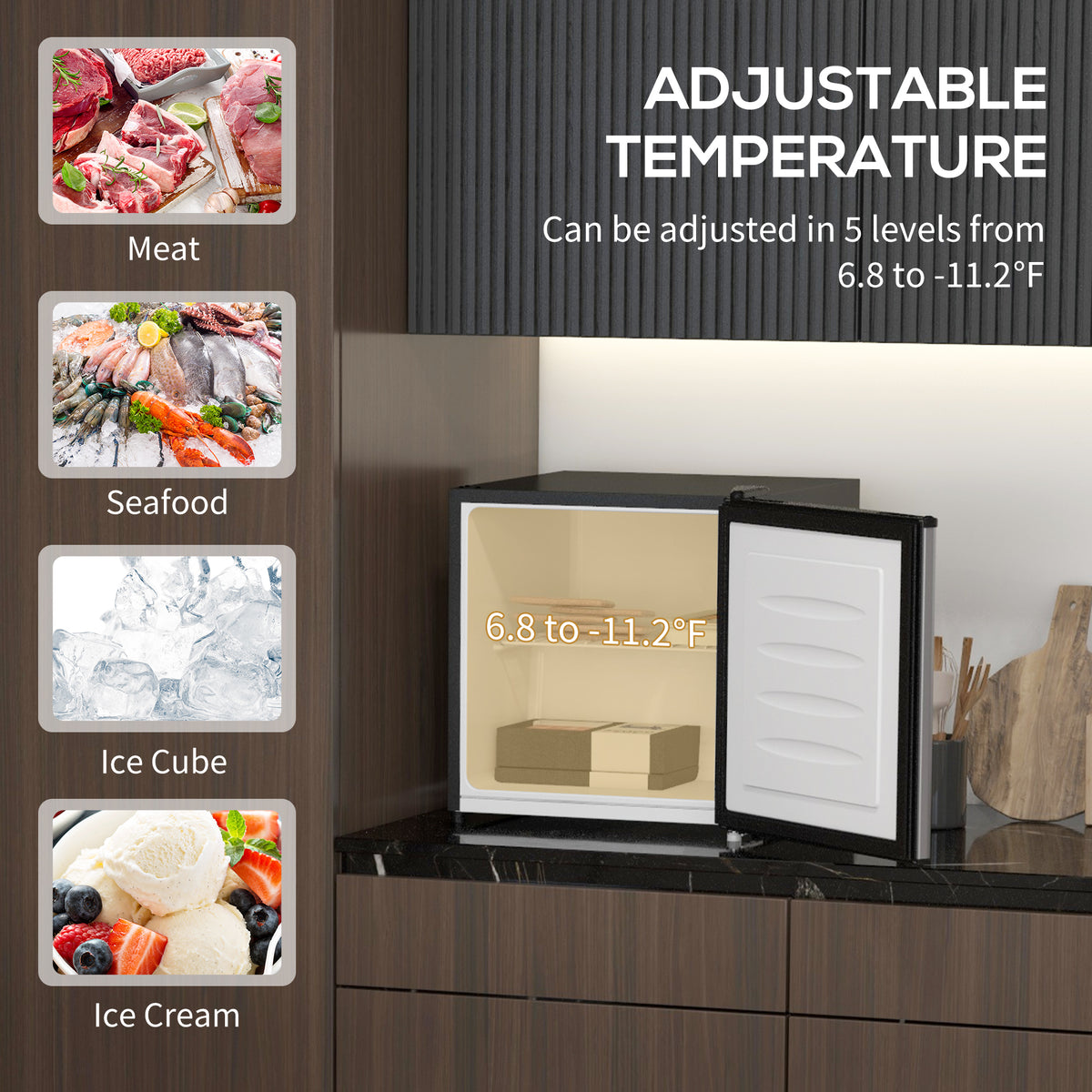 1.1 Cu. Ft. Mini Freezer, Compact Upright Freezer with Reversible Door, Removable Shelf – view 31