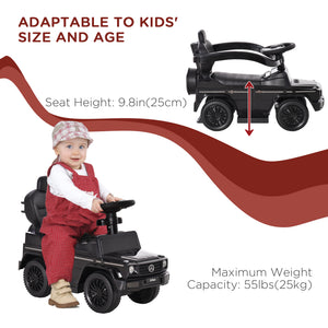 Aosom Mercedes-Benz G350 Licensed Push Car, 3-in-1 Toddler Sliding Car with Horn, Steering, Foot Rest, Seat Storage
