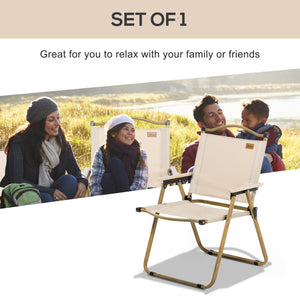 Camping Chair, Lightweight Folding Chair, Portable Armchair, Excellent for Festivals, Fishing, Khaki – view 3