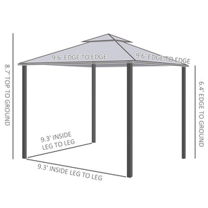 10' x 10' Patio Gazebo Pavilion, 2-Tier Roof Canopy Outdoor Event Party Tent with Steel Frame for Garden – view 16