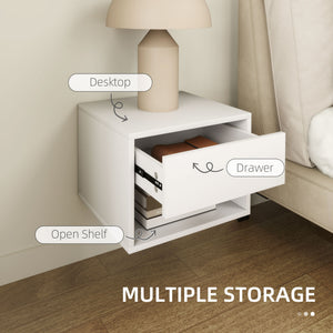 Floating Nightstand Set of 2, Wall Mounted Bedside Table with Drawer for Bedroom Black – view 27
