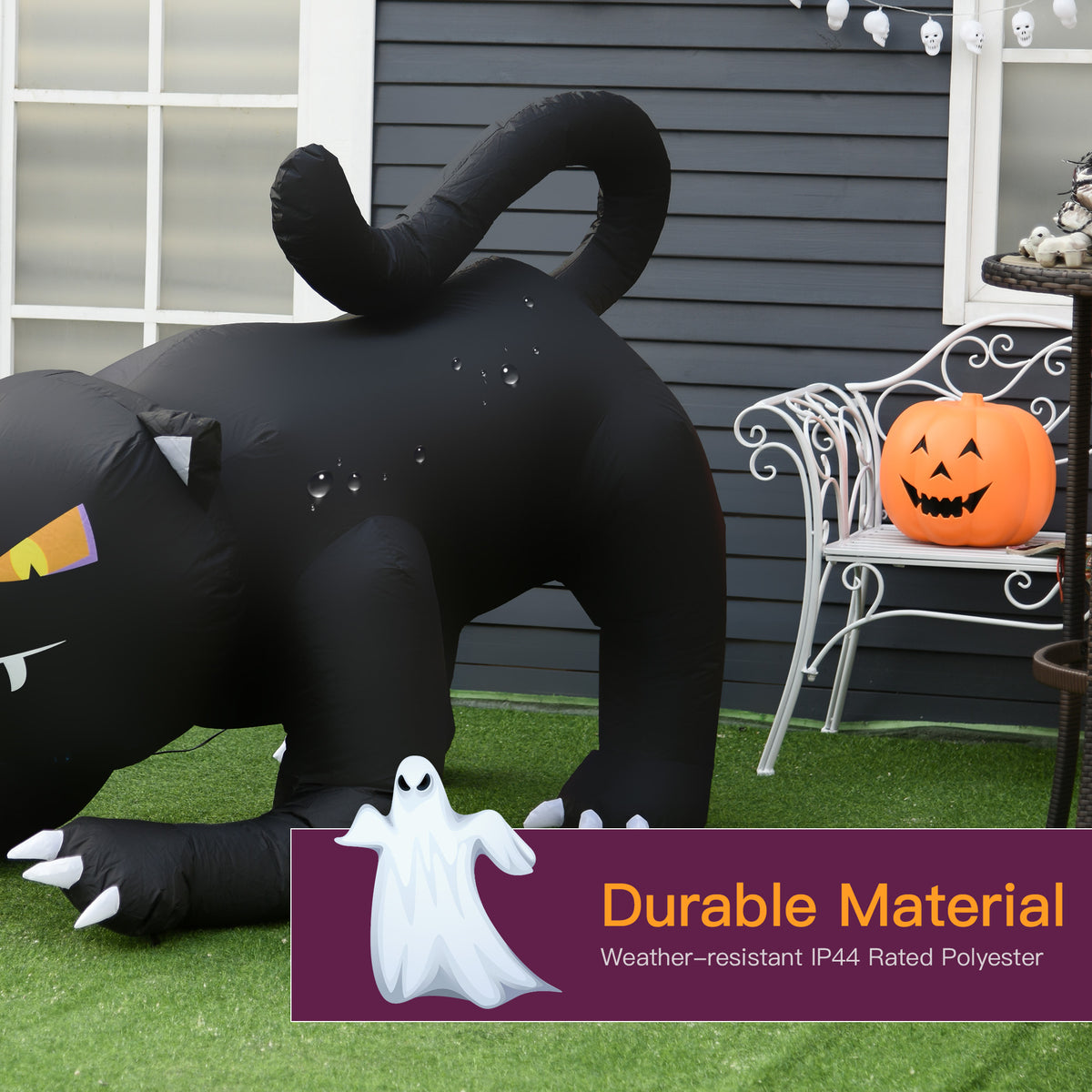 4Ft Tall Halloween Inflatable Black Cat Airblown Outdoor Yard Decoration Holiday Garden Decor