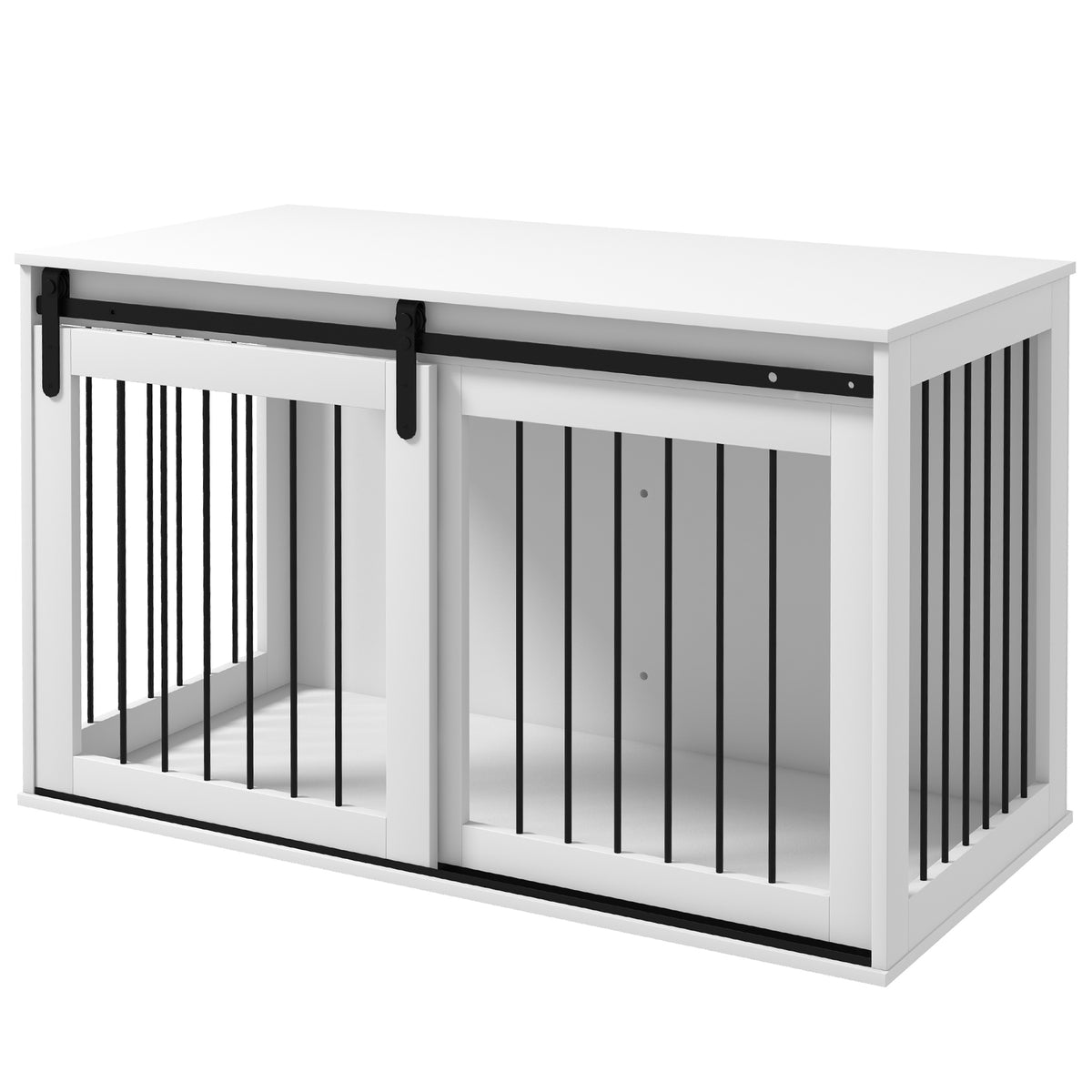 39" Dog Crate Furniture, Dog Crate End Side Table for Large Dogs, White – view 8