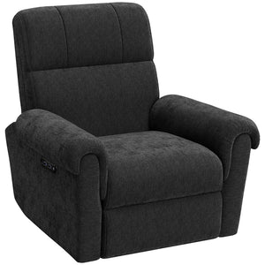 Power Recliner Chair, Fabric Upholstered Recliner Chair with USB Ports, Swivel and Rocking Function