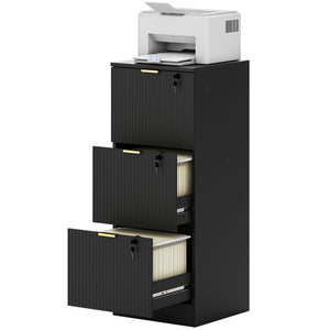 Lockable Filing Cabinet with 2 Fluted Drawers, File Cabinet with Adjustable Hanging Rails for A4 Letter – view 15