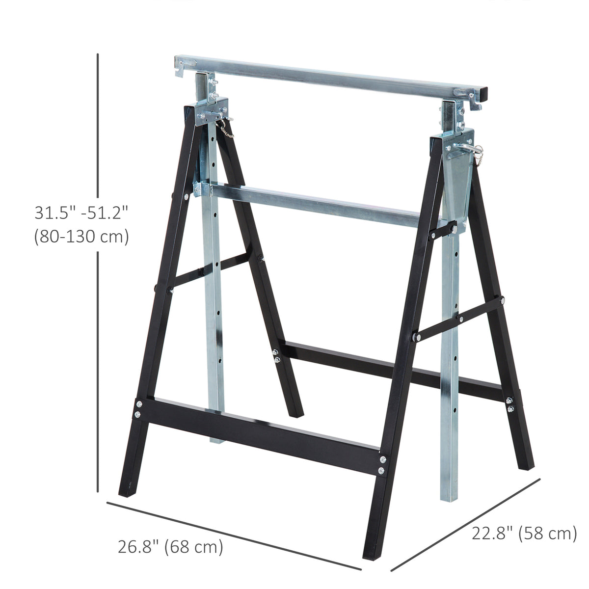 Set of 2 Adjustable Telescopic Builders Trestle, DIY Steel Work Bench Carpenter – view 2