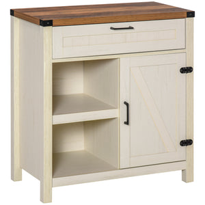 Rustic Barn Door Storage Cabinet Modern Farmhouse Buffet Sideboard for Kitchen & Dining Room Dark Oak – view 15