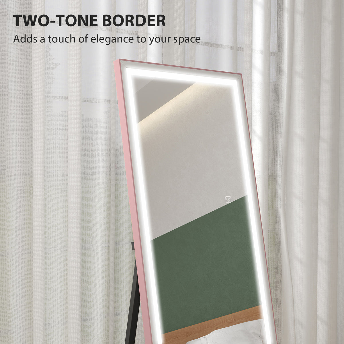 LED Mirror with Dimmable and 3 Colour Lights, 64" x 21" Rectangular Floor Mirror for Bedroom Living Room – view 13