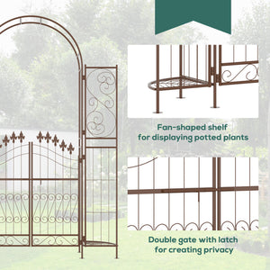 7ft Garden Arch Trellis, Metal Arch, Outdoor Garden Arbor for Climbing Plants, Wedding Decoration