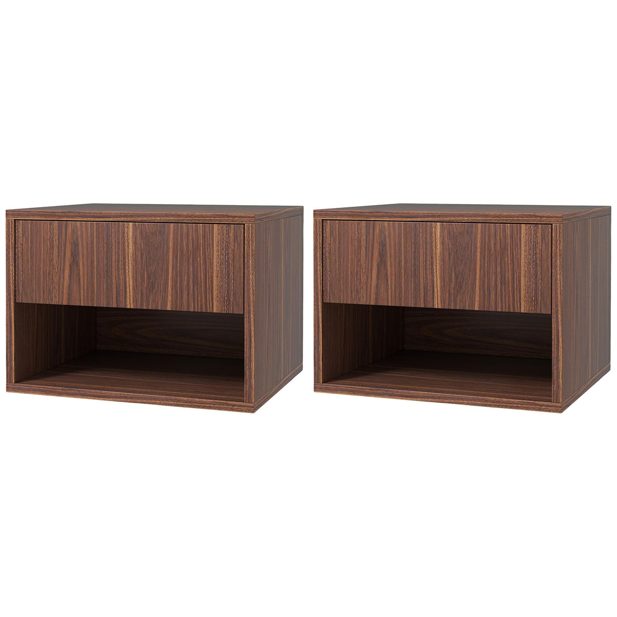 Floating Nightstand Set of 2, Wall Mounted Bedside Table with Drawer for Bedroom Black – view 8