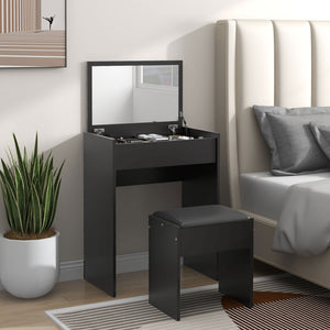 Modern Vanity Set with Makeup Table and Cushioned Stool – view 14