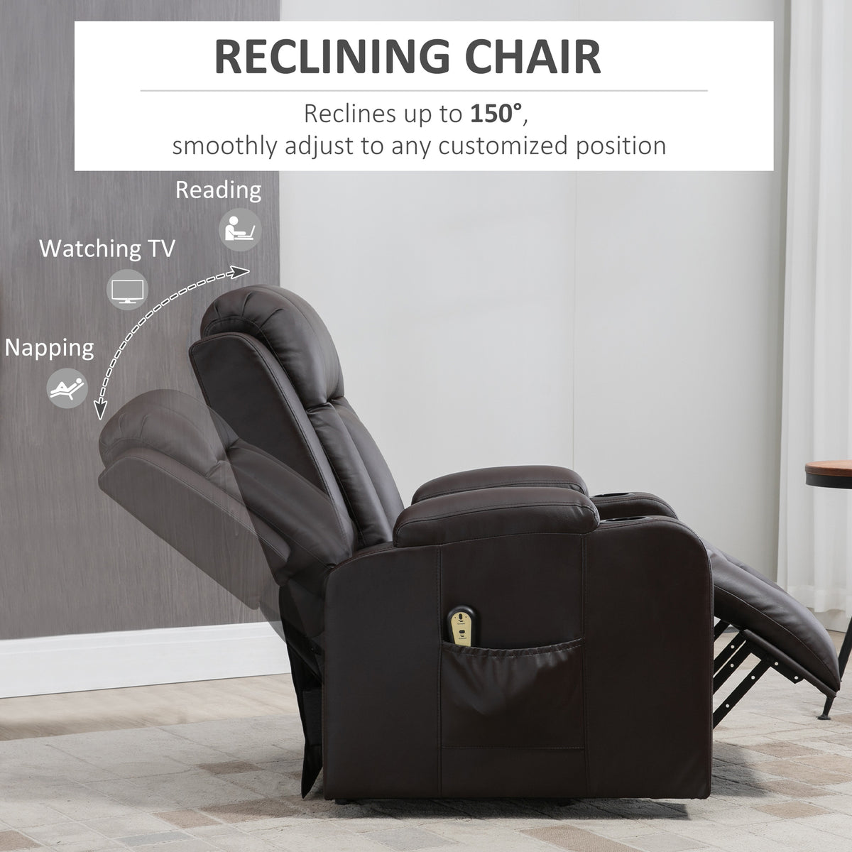 Power Lift Recliner Chair for Elderly, PU Leather Electric Recliner Chair with Footrest, Remote Control – view 10
