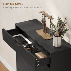 Narrow Shoe Cabinet for Entryway with 2 Flip Drawers, Top Drawer and Adjustable Shelves for 12 Pairs of – view 4