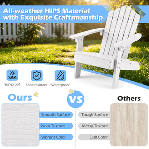 Kids Adirondack Chair All-weather Outdoor Chair for Children with Tilted High Backrest-White view 9